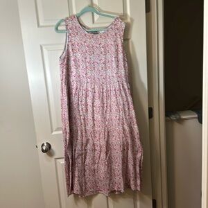 Floral tank dress, tiered skirt, lined, size 16